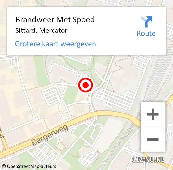 Locatie op kaart van de 112 melding: Brandweer Met Spoed Naar Sittard, Mercator op 28 maart 2023 05:47