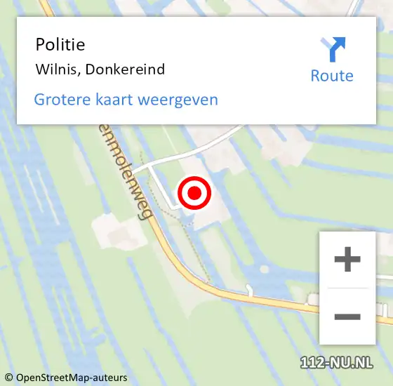 Locatie op kaart van de 112 melding: Politie Wilnis, Donkereind op 28 maart 2023 16:28