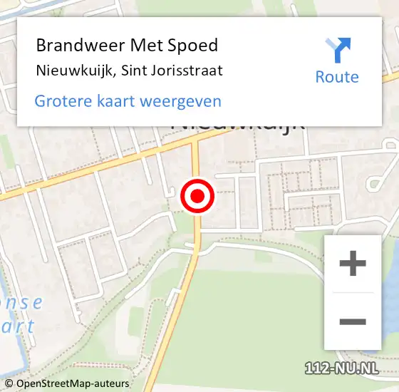 Locatie op kaart van de 112 melding: Brandweer Met Spoed Naar Nieuwkuijk, Sint Jorisstraat op 28 maart 2023 19:16