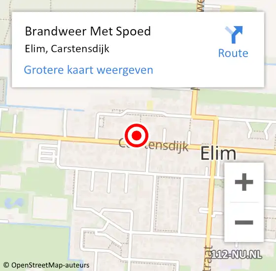 Locatie op kaart van de 112 melding: Brandweer Met Spoed Naar Elim, Carstensdijk op 29 maart 2023 01:34