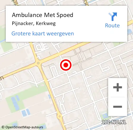Locatie op kaart van de 112 melding: Ambulance Met Spoed Naar Pijnacker, Kerkweg op 29 maart 2023 05:41