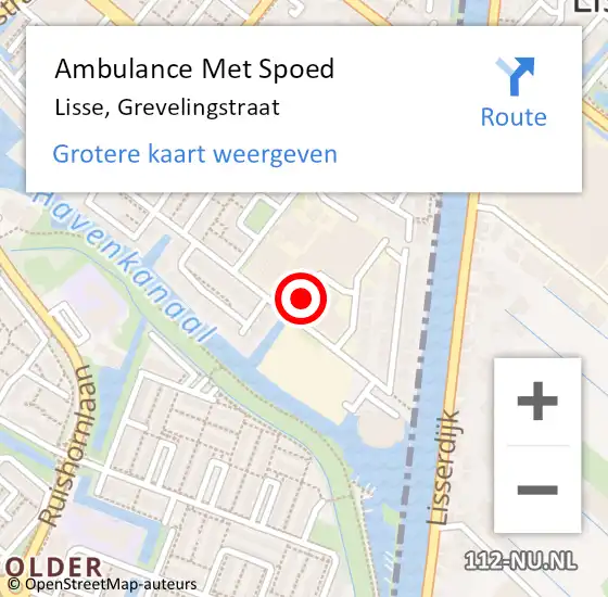 Locatie op kaart van de 112 melding: Ambulance Met Spoed Naar Lisse, Grevelingstraat op 29 maart 2023 09:37