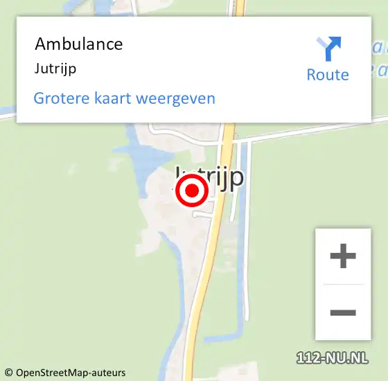 Locatie op kaart van de 112 melding: Ambulance Jutrijp op 29 maart 2023 15:28