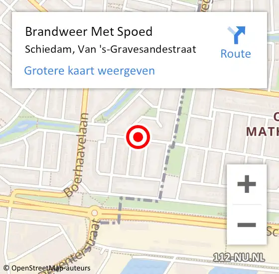 Locatie op kaart van de 112 melding: Brandweer Met Spoed Naar Schiedam, Van 's-Gravesandestraat op 29 maart 2023 19:44