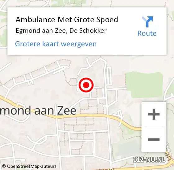 Locatie op kaart van de 112 melding: Ambulance Met Grote Spoed Naar Egmond aan Zee, De Schokker op 29 maart 2023 20:54