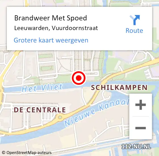 Locatie op kaart van de 112 melding: Brandweer Met Spoed Naar Leeuwarden, Vuurdoornstraat op 30 maart 2023 03:52