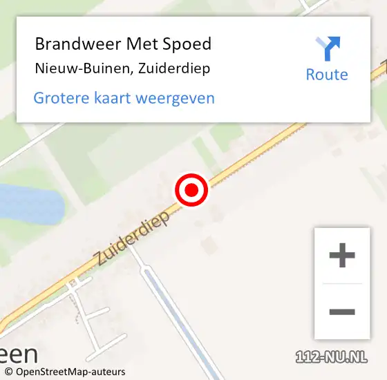 Locatie op kaart van de 112 melding: Brandweer Met Spoed Naar Nieuw-Buinen, Zuiderdiep op 30 maart 2023 07:42