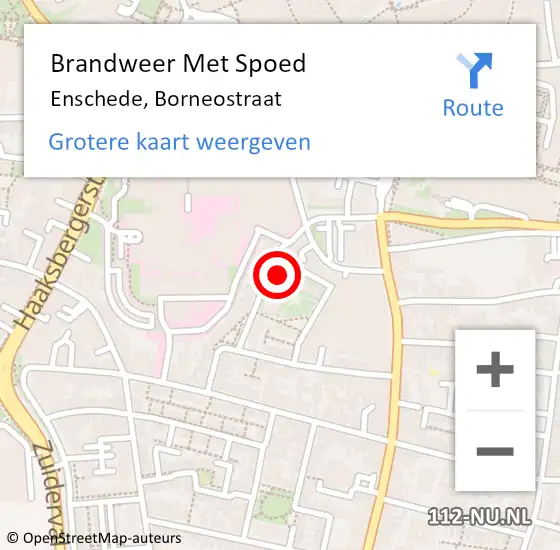 Locatie op kaart van de 112 melding: Brandweer Met Spoed Naar Enschede, Borneostraat op 30 maart 2023 10:46