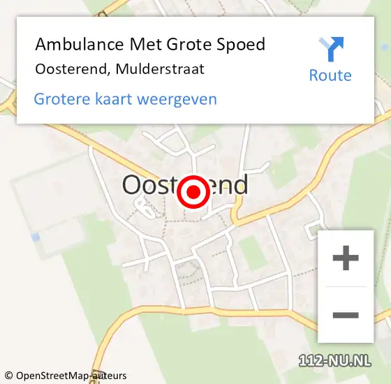 Locatie op kaart van de 112 melding: Ambulance Met Grote Spoed Naar Oosterend, Mulderstraat op 30 maart 2023 13:28