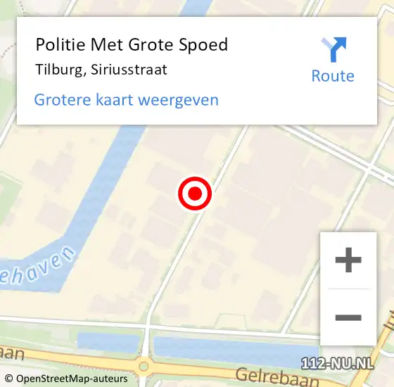 Locatie op kaart van de 112 melding: Politie Met Grote Spoed Naar Tilburg, Siriusstraat op 31 maart 2023 07:01