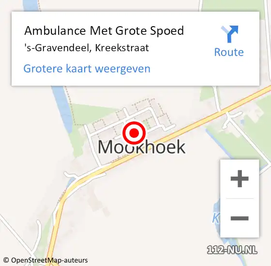 Locatie op kaart van de 112 melding: Ambulance Met Grote Spoed Naar 's-Gravendeel, Kreekstraat op 31 maart 2023 10:57
