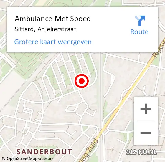 Locatie op kaart van de 112 melding: Ambulance Met Spoed Naar Sittard, Anjelierstraat op 31 maart 2023 11:39