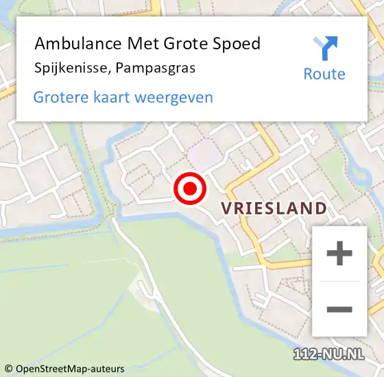 Locatie op kaart van de 112 melding: Ambulance Met Grote Spoed Naar Spijkenisse, Pampasgras op 31 maart 2023 11:47