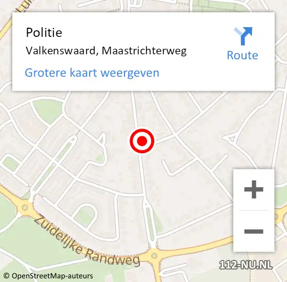 Locatie op kaart van de 112 melding: Politie Valkenswaard, Maastrichterweg op 31 maart 2023 12:56