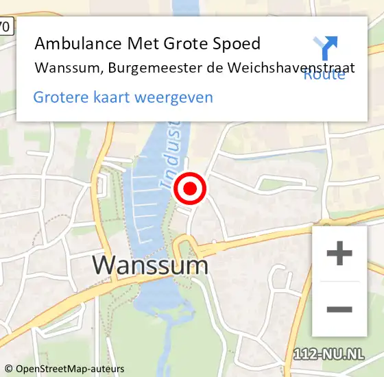 Locatie op kaart van de 112 melding: Ambulance Met Grote Spoed Naar Wanssum, Burgemeester de Weichshavenstraat op 31 maart 2023 16:42