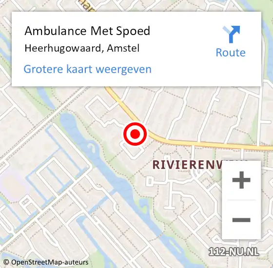 Locatie op kaart van de 112 melding: Ambulance Met Spoed Naar Heerhugowaard, Amstel op 1 april 2023 01:39