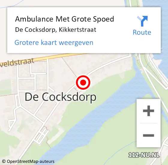 Locatie op kaart van de 112 melding: Ambulance Met Grote Spoed Naar De Cocksdorp, Kikkertstraat op 1 april 2023 03:26