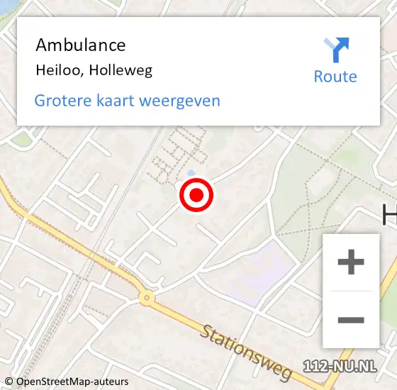 Locatie op kaart van de 112 melding: Ambulance Heiloo, Holleweg op 1 april 2023 13:43