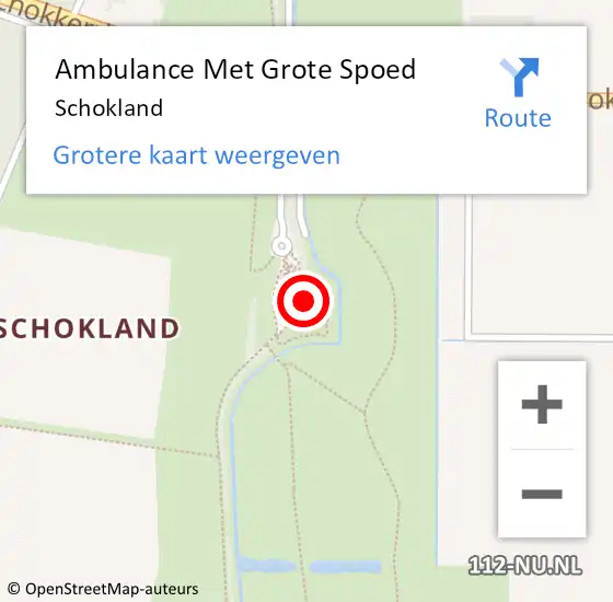 Locatie op kaart van de 112 melding: Ambulance Met Grote Spoed Naar Schokland op 1 april 2023 14:40