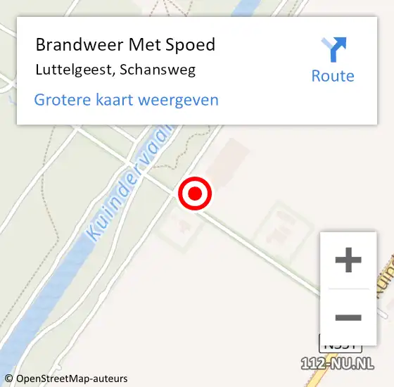 Locatie op kaart van de 112 melding: Brandweer Met Spoed Naar Luttelgeest, Schansweg op 1 april 2023 17:31