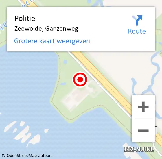 Locatie op kaart van de 112 melding: Politie Zeewolde, Ganzenweg op 1 april 2023 17:34