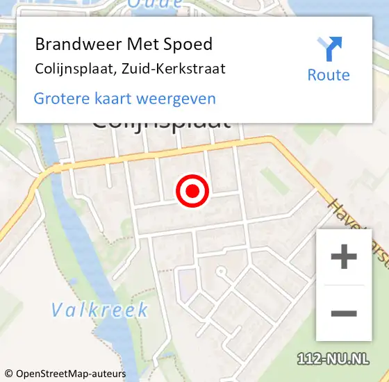 Locatie op kaart van de 112 melding: Brandweer Met Spoed Naar Colijnsplaat, Zuid-Kerkstraat op 1 april 2023 20:49