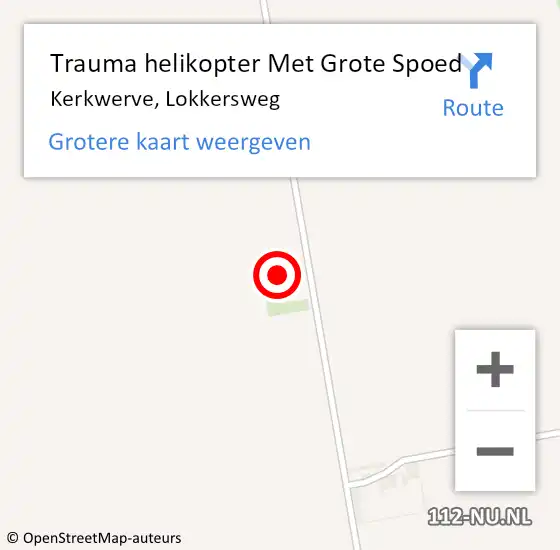 Locatie op kaart van de 112 melding: Trauma helikopter Met Grote Spoed Naar Kerkwerve, Lokkersweg op 1 april 2023 21:19
