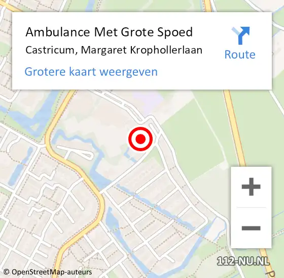 Locatie op kaart van de 112 melding: Ambulance Met Grote Spoed Naar Castricum, Margaret Krophollerlaan op 1 april 2023 22:33