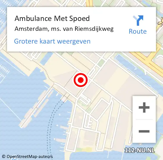 Locatie op kaart van de 112 melding: Ambulance Met Spoed Naar Amsterdam, ms. van Riemsdijkweg op 2 april 2023 03:00