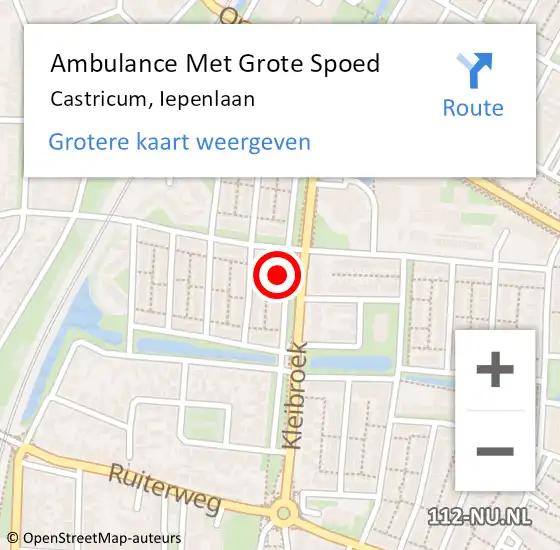 Locatie op kaart van de 112 melding: Ambulance Met Grote Spoed Naar Castricum, Iepenlaan op 2 april 2023 10:49