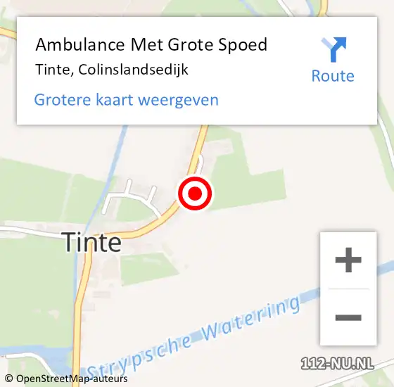 Locatie op kaart van de 112 melding: Ambulance Met Grote Spoed Naar Tinte, Colinslandsedijk op 2 april 2023 11:53