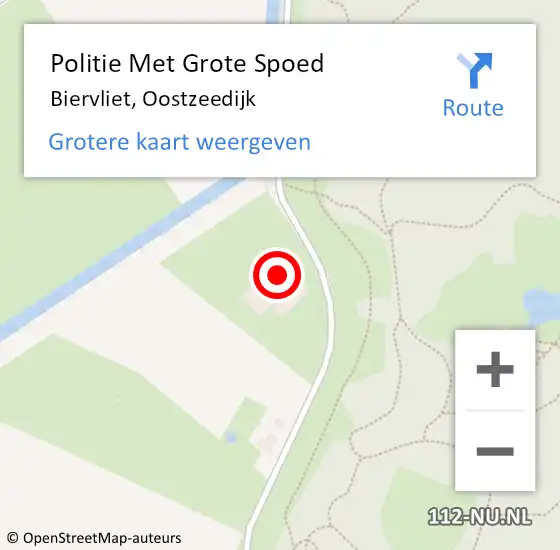 Locatie op kaart van de 112 melding: Politie Met Grote Spoed Naar Biervliet, Oostzeedijk op 2 april 2023 15:24