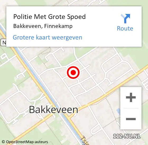 Locatie op kaart van de 112 melding: Politie Met Grote Spoed Naar Bakkeveen, Finnekamp op 2 april 2023 15:49