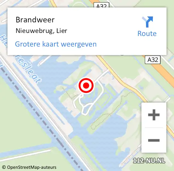 Locatie op kaart van de 112 melding: Brandweer Nieuwebrug, Lier op 2 april 2023 20:07