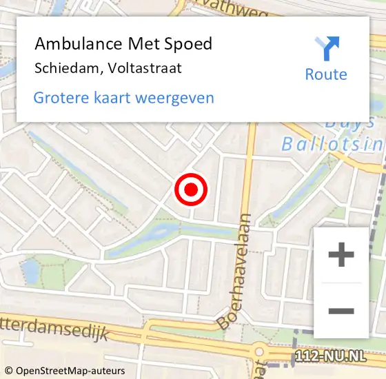 Locatie op kaart van de 112 melding: Ambulance Met Spoed Naar Schiedam, Voltastraat op 3 april 2023 01:35
