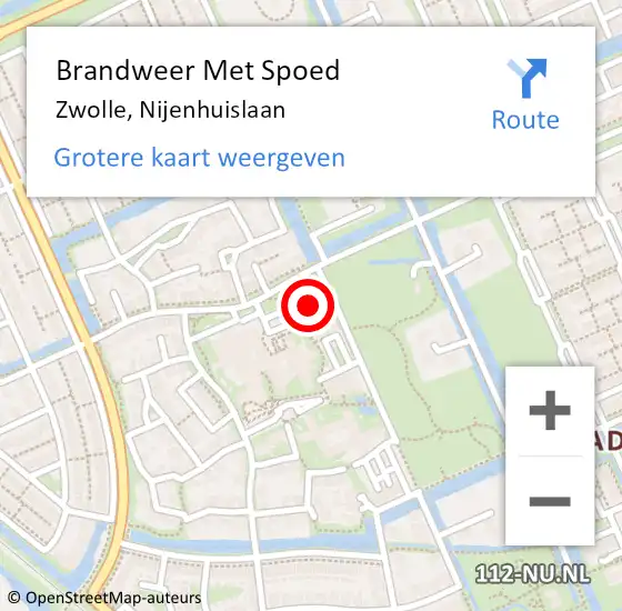 Locatie op kaart van de 112 melding: Brandweer Met Spoed Naar Zwolle, Nijenhuislaan op 3 april 2023 20:01