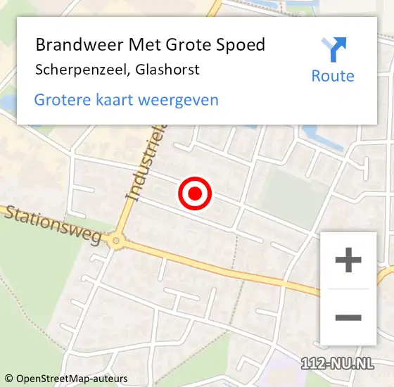 Locatie op kaart van de 112 melding: Brandweer Met Grote Spoed Naar Scherpenzeel, Glashorst op 4 april 2023 06:45