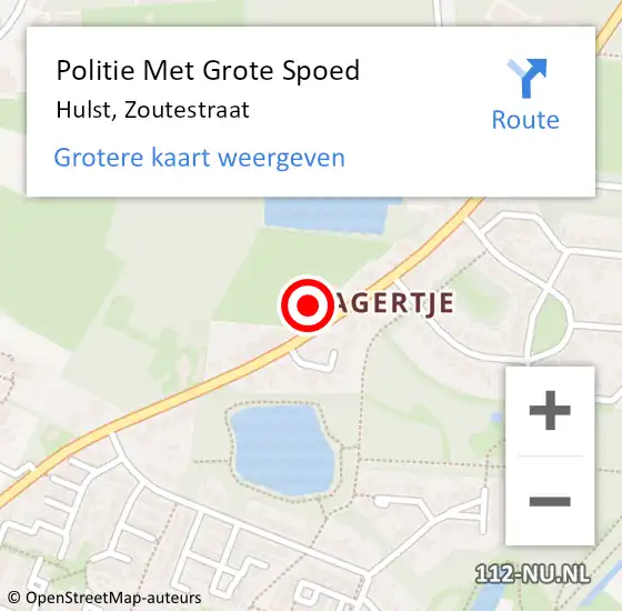 Locatie op kaart van de 112 melding: Politie Met Grote Spoed Naar Hulst, Zoutestraat op 4 april 2023 07:54