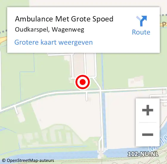 Locatie op kaart van de 112 melding: Ambulance Met Grote Spoed Naar Oudkarspel, Wagenweg op 4 april 2023 14:32