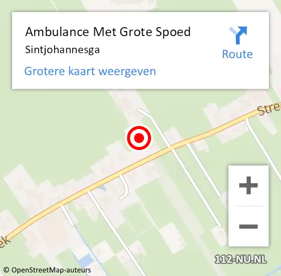 Locatie op kaart van de 112 melding: Ambulance Met Grote Spoed Naar Sintjohannesga op 21 augustus 2014 09:22
