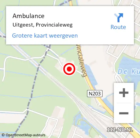 Locatie op kaart van de 112 melding: Ambulance Uitgeest, Provincialeweg op 4 april 2023 16:06