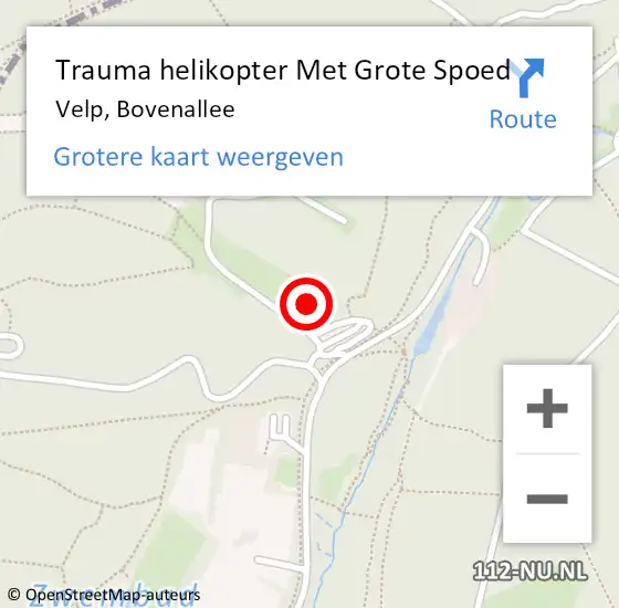 Locatie op kaart van de 112 melding: Trauma helikopter Met Grote Spoed Naar Velp, Bovenallee op 4 april 2023 18:50