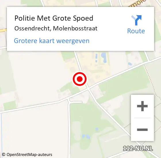 Locatie op kaart van de 112 melding: Politie Met Grote Spoed Naar Ossendrecht, Molenbosstraat op 4 april 2023 18:59