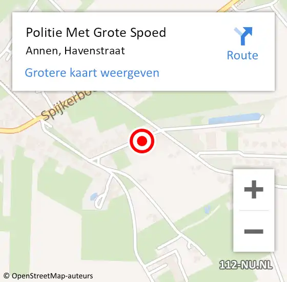 Locatie op kaart van de 112 melding: Politie Met Grote Spoed Naar Annen, Havenstraat op 4 april 2023 20:49