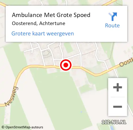 Locatie op kaart van de 112 melding: Ambulance Met Grote Spoed Naar Oosterend, Achtertune op 5 april 2023 06:09