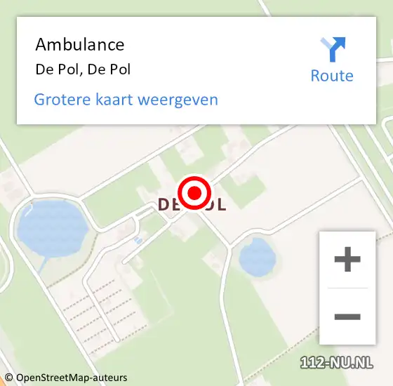 Locatie op kaart van de 112 melding: Ambulance De Pol, De Pol op 5 april 2023 12:24