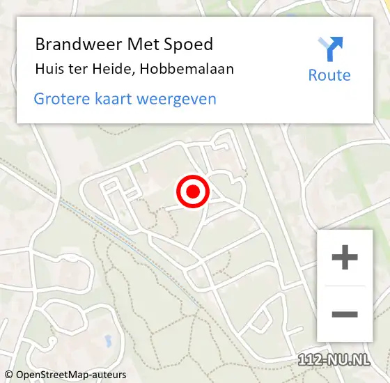 Locatie op kaart van de 112 melding: Brandweer Met Spoed Naar Huis ter Heide, Hobbemalaan op 5 april 2023 12:53