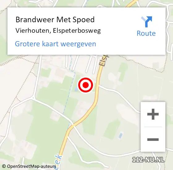 Locatie op kaart van de 112 melding: Brandweer Met Spoed Naar Vierhouten, Elspeterbosweg op 5 april 2023 15:19