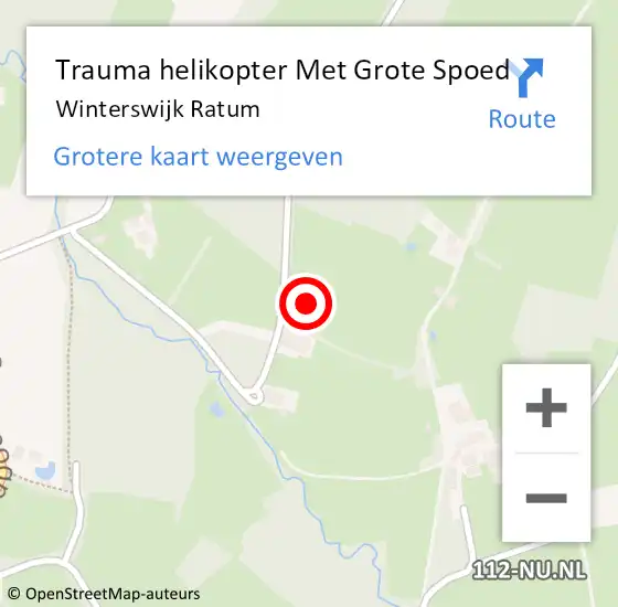 Locatie op kaart van de 112 melding: Trauma helikopter Met Grote Spoed Naar Winterswijk Ratum op 5 april 2023 15:23