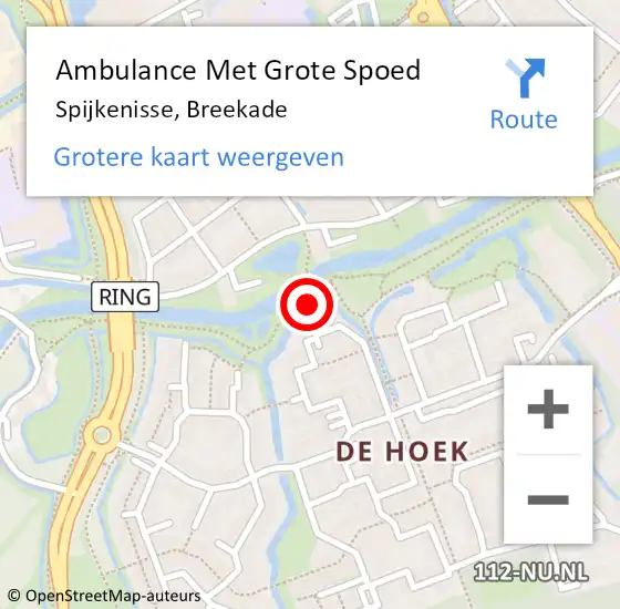 Locatie op kaart van de 112 melding: Ambulance Met Grote Spoed Naar Spijkenisse, Breekade op 5 april 2023 16:29